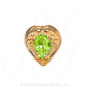 GS475 PD - 14 Karat Gold Peridot Slide 